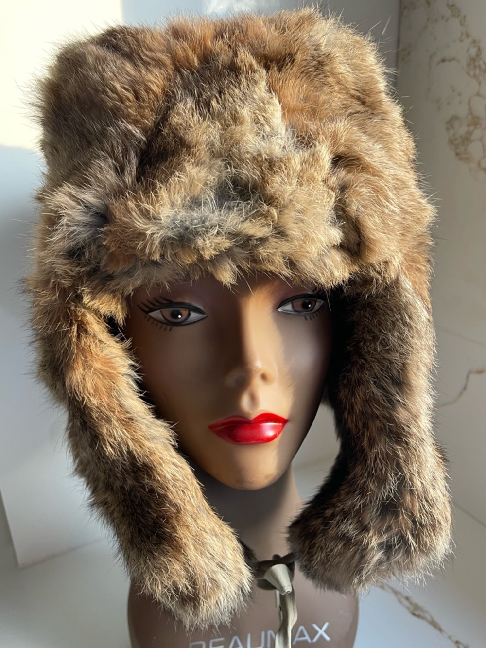 Crowncap Genuine Rabbit Fur Trapper Hat XL